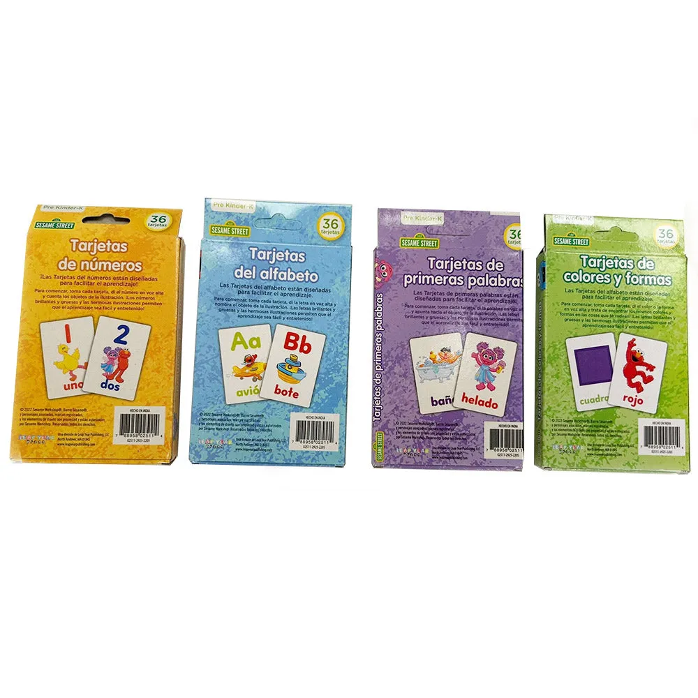 144 Spanish Flash Cards Kid Toddler Prek-K Learn Shape Color Number ABC Educate