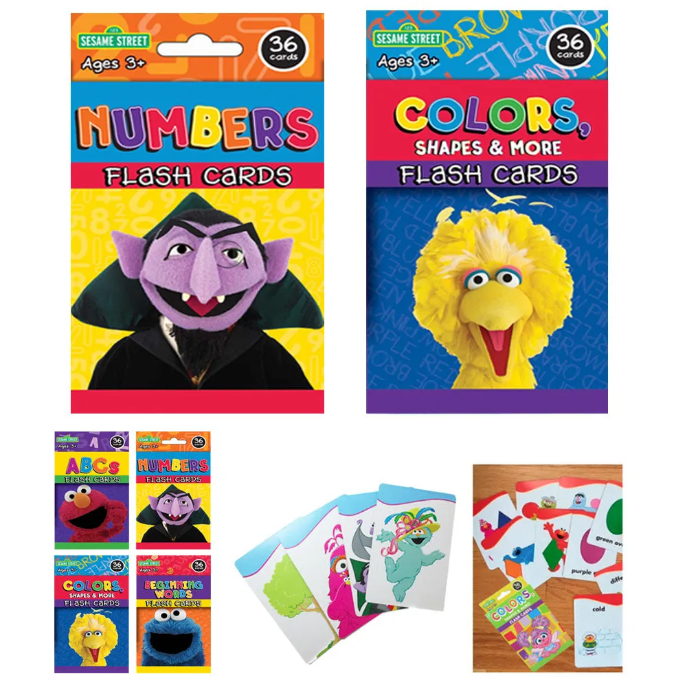 2X Sesame Street Flash Card Beginning Words Fun Game Kid Learn Practice Toddlers