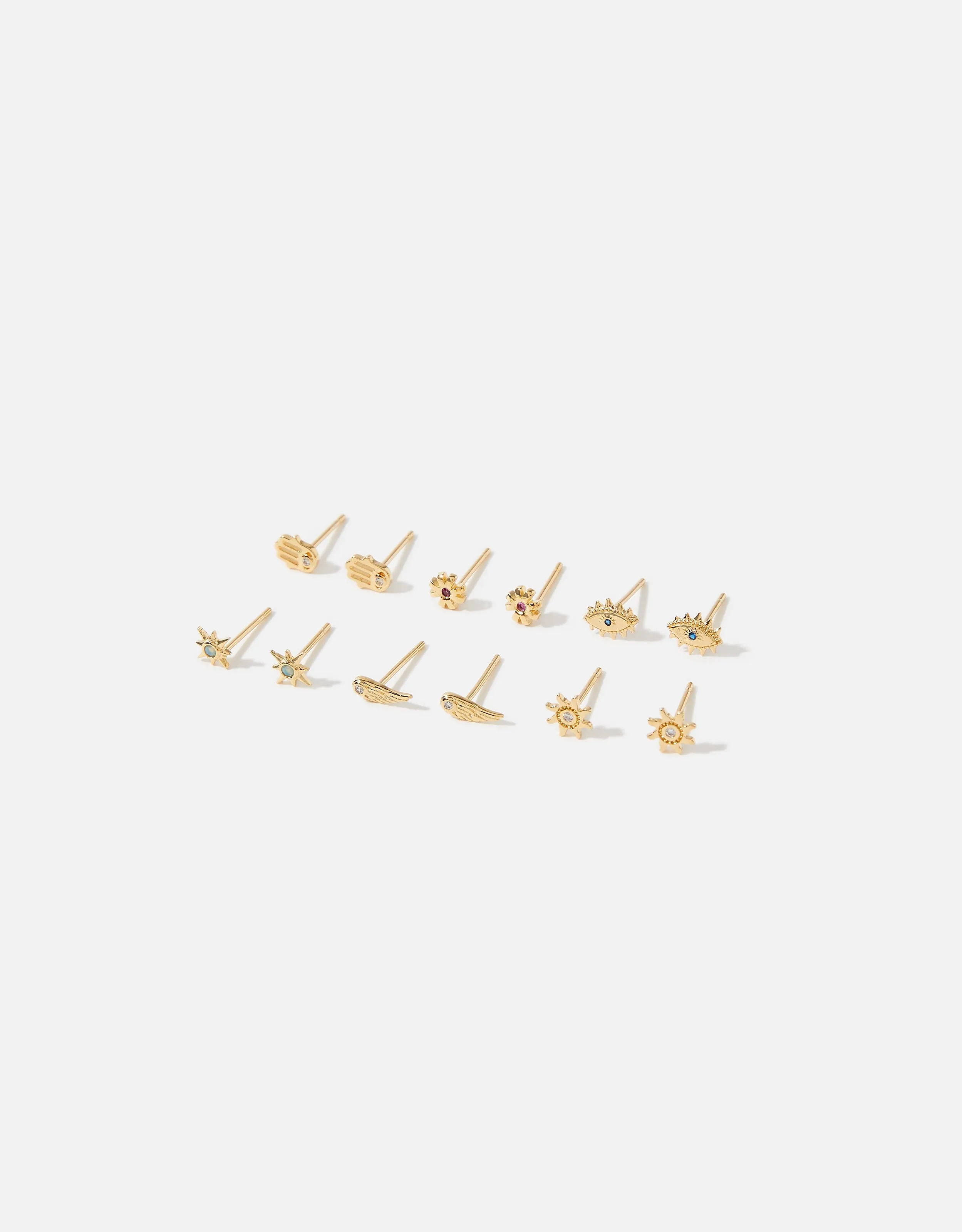 Accessorize London 12 X Mindfulness Stud Set