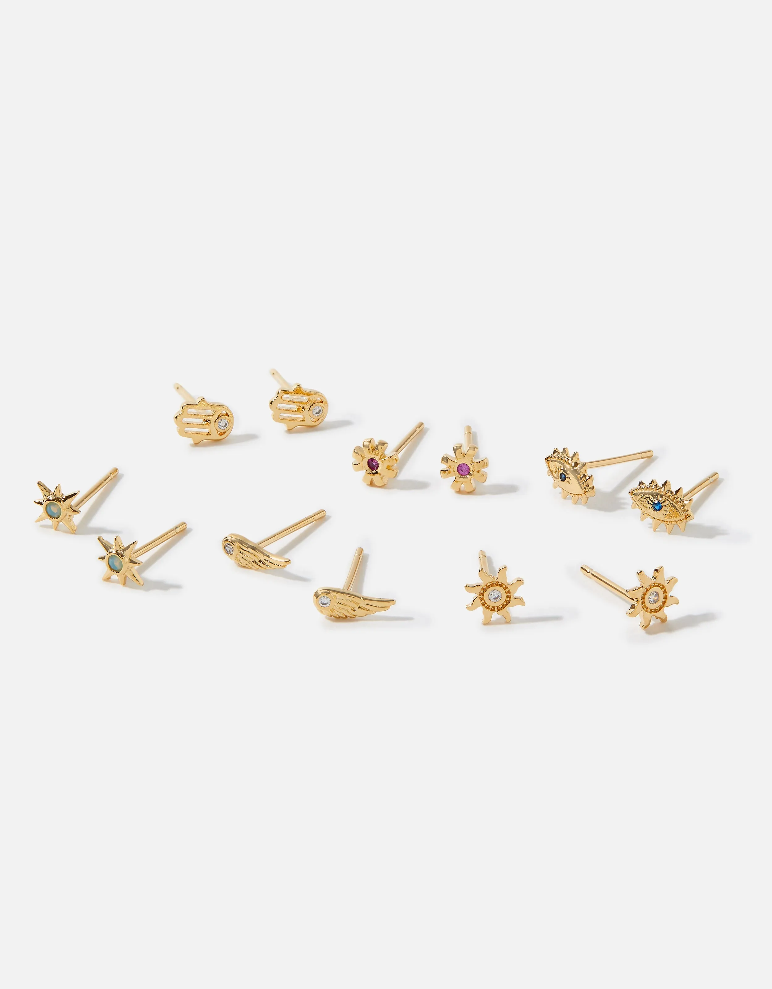 Accessorize London 12 X Mindfulness Stud Set