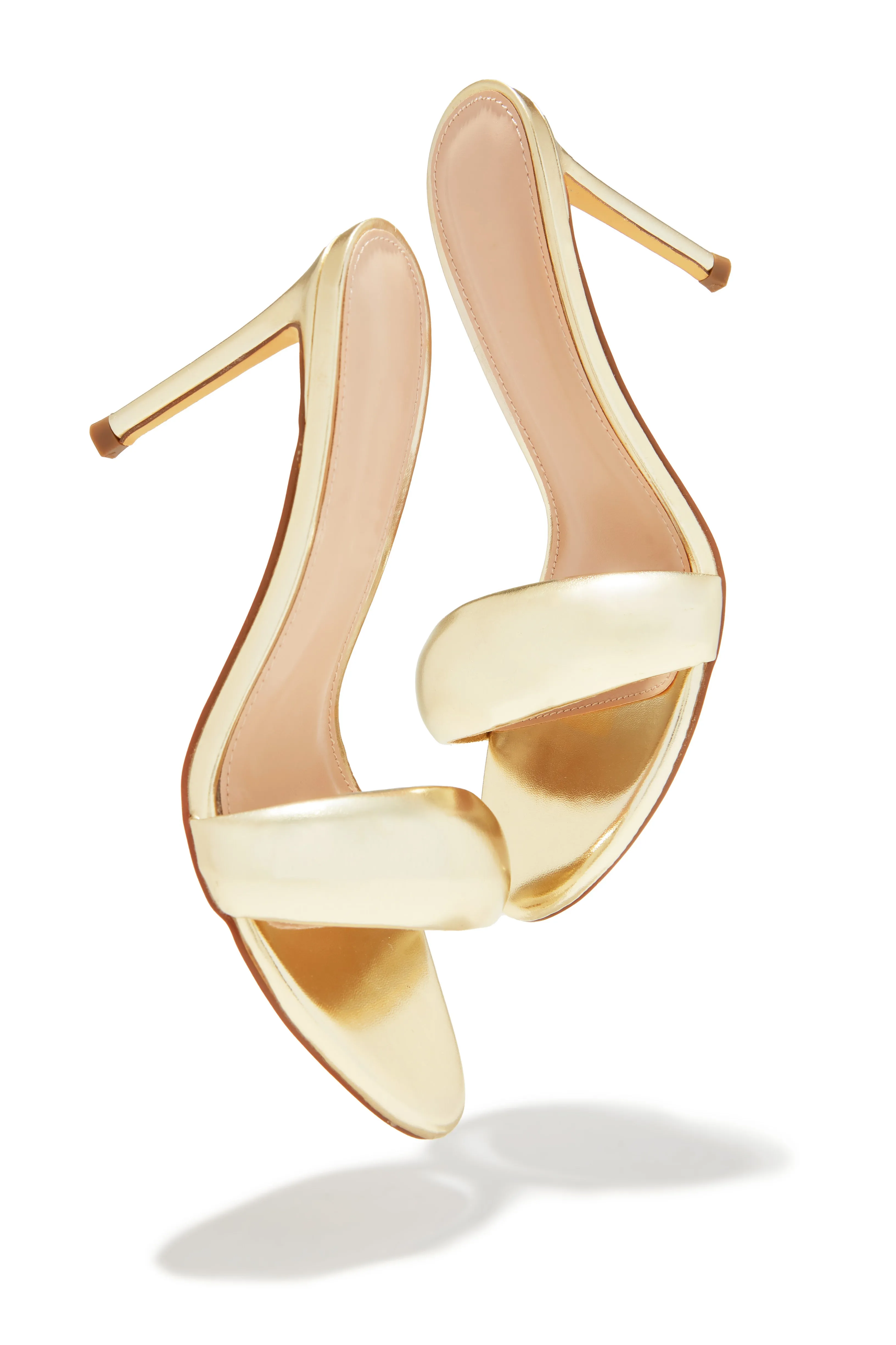 Alisha Mid Heel Mules - Gold