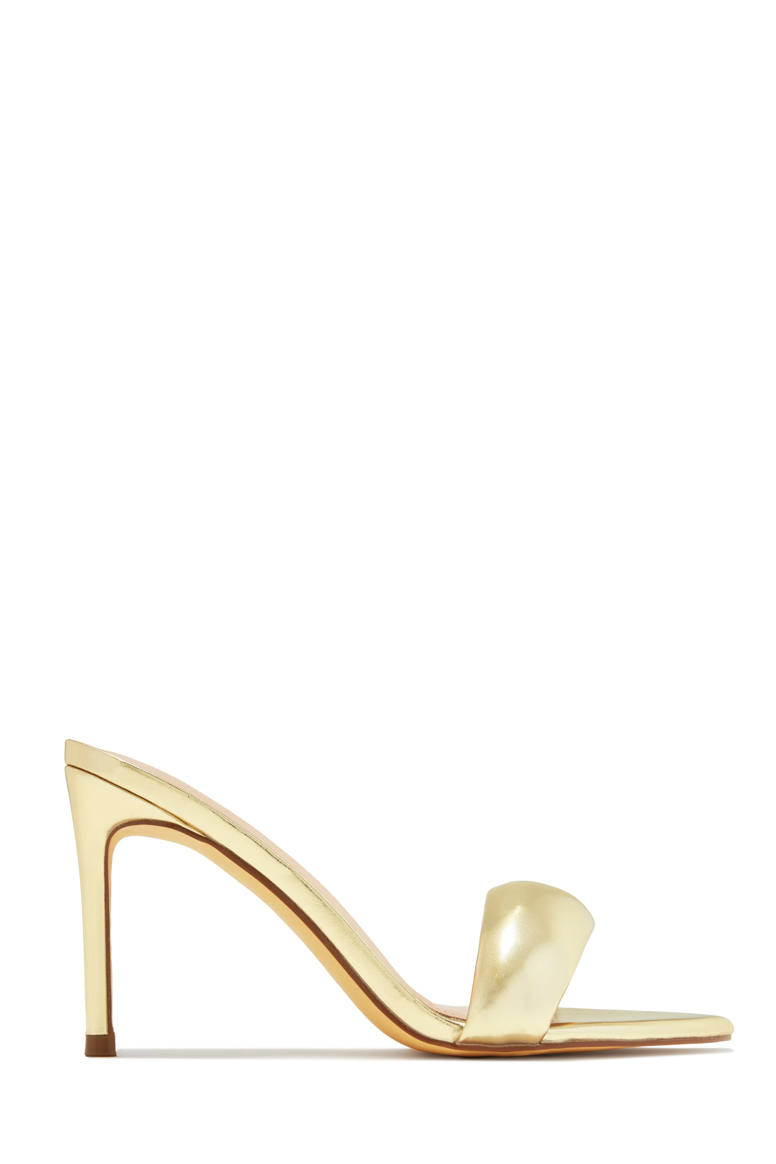 Alisha Mid Heel Mules - Gold