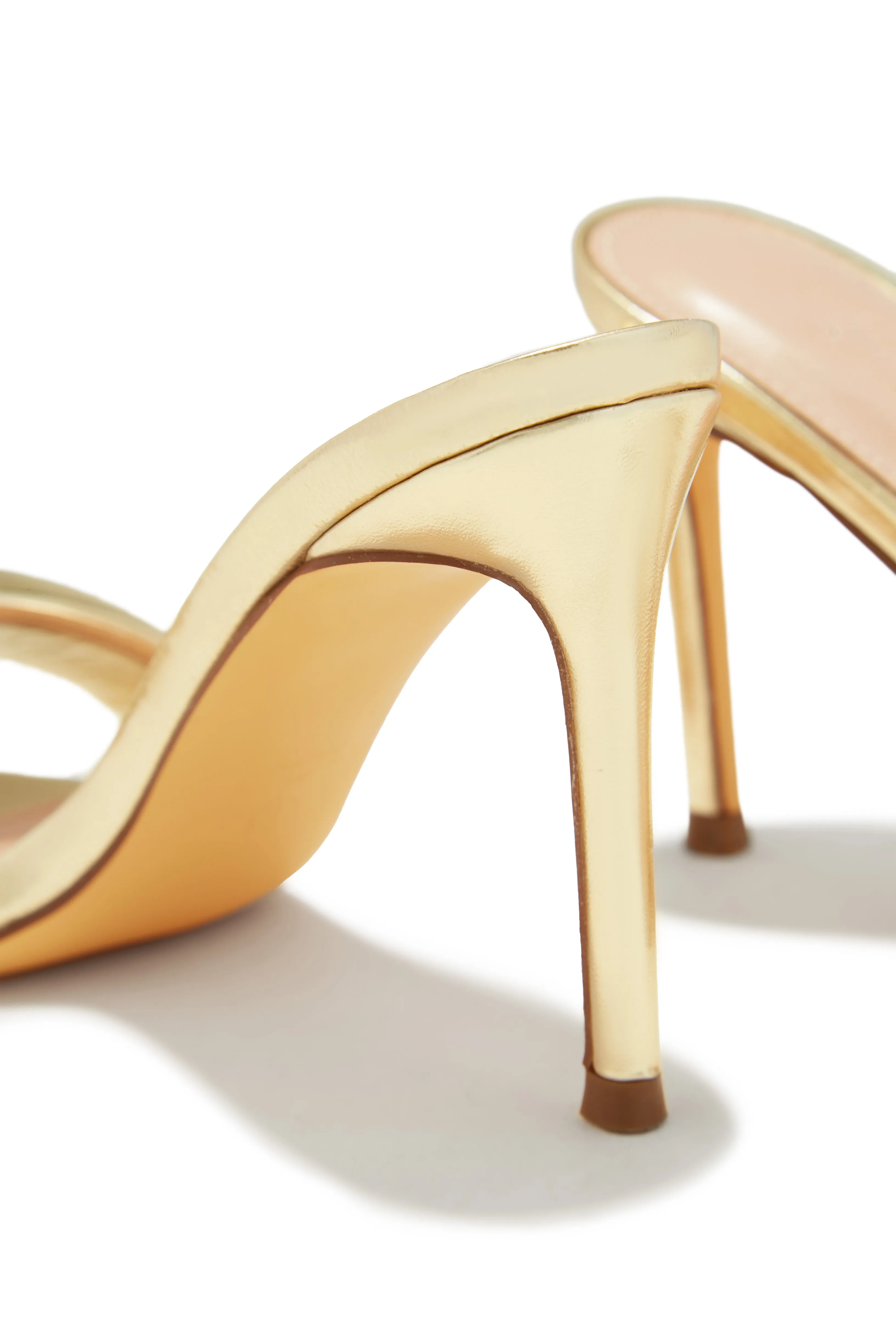 Alisha Mid Heel Mules - Gold