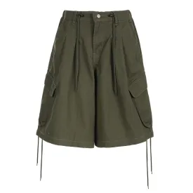 Baggy Cargo Shorts with Drawstring Details