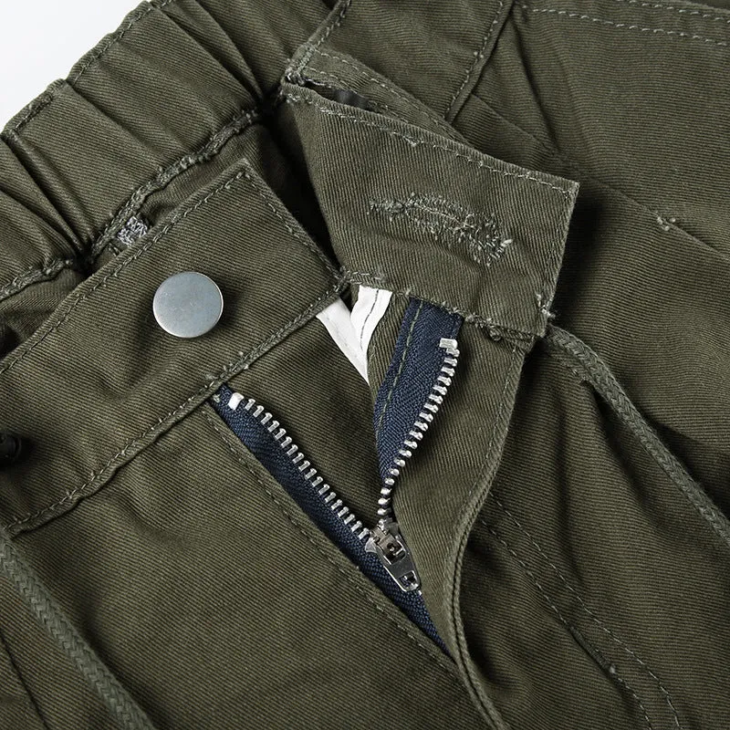 Baggy Cargo Shorts with Drawstring Details