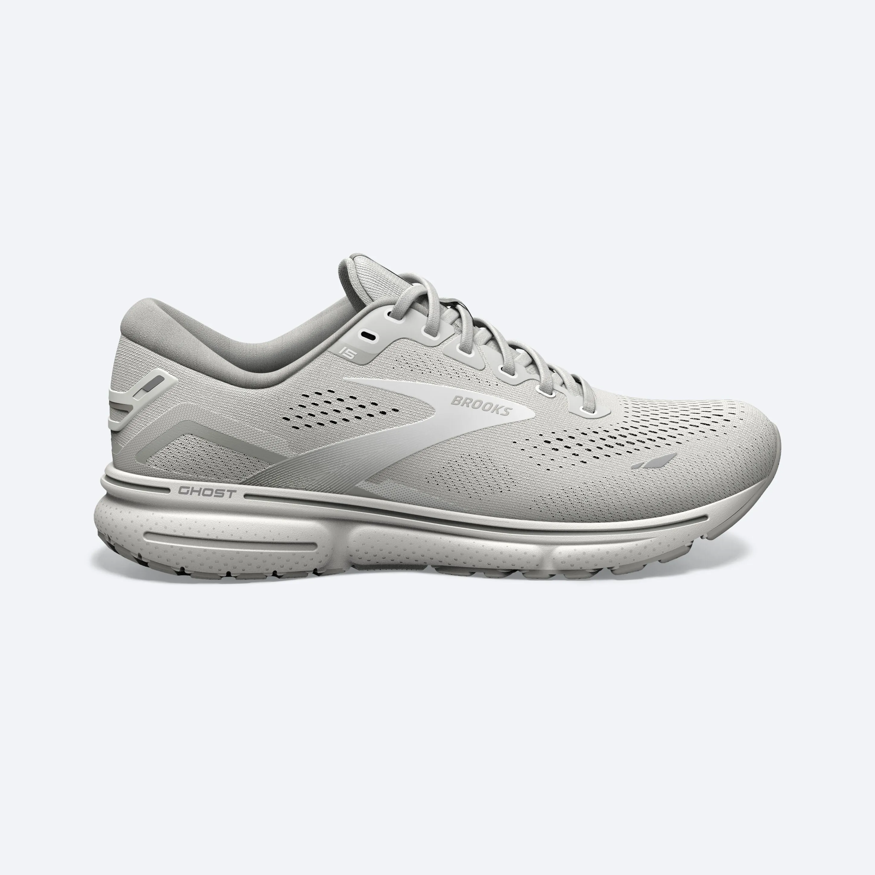 Brooks Women's Ghost 15 Running Shoe - Oyster/Alloy/White 1203801B112
