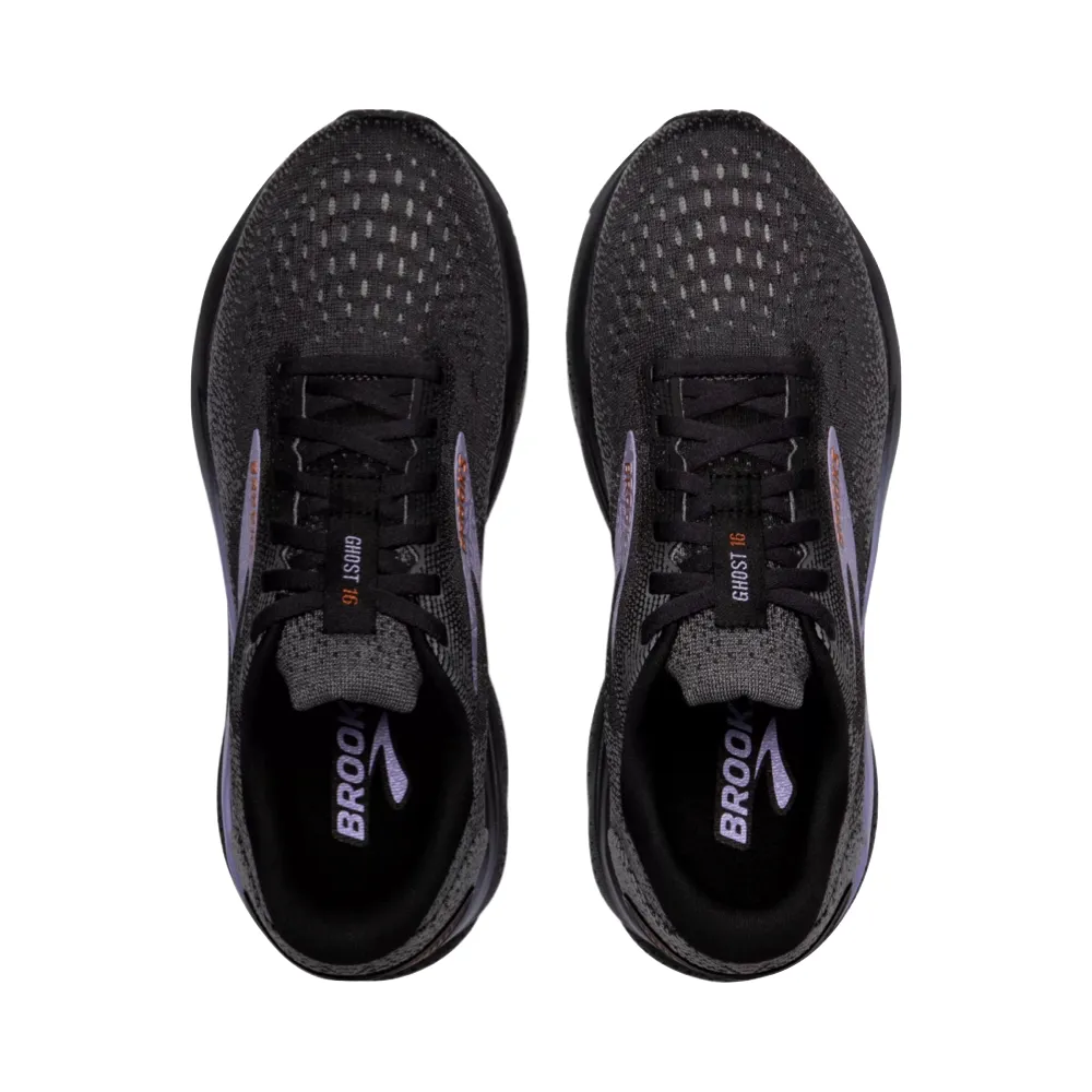 Brooks Women's Ghost 16 Sneaker in Ebony/Lavender/Copper