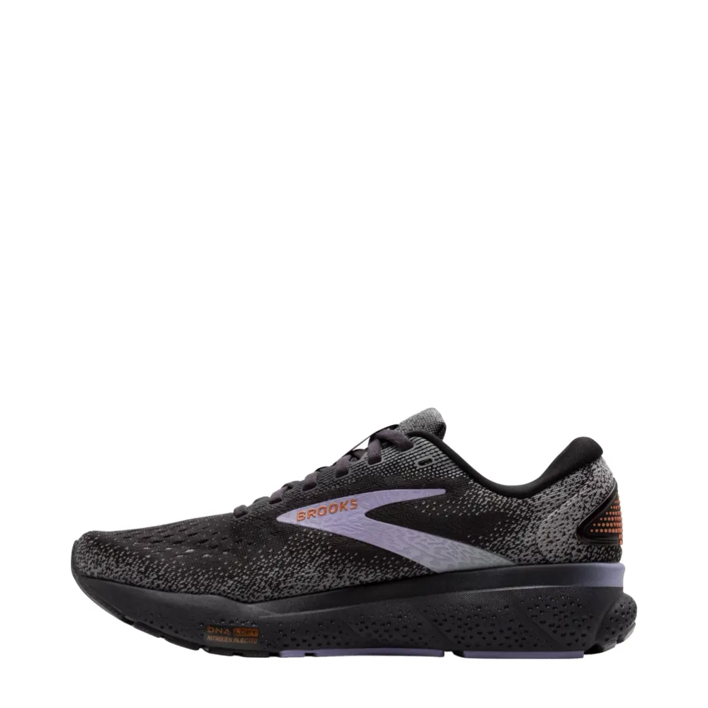 Brooks Women's Ghost 16 Sneaker in Ebony/Lavender/Copper