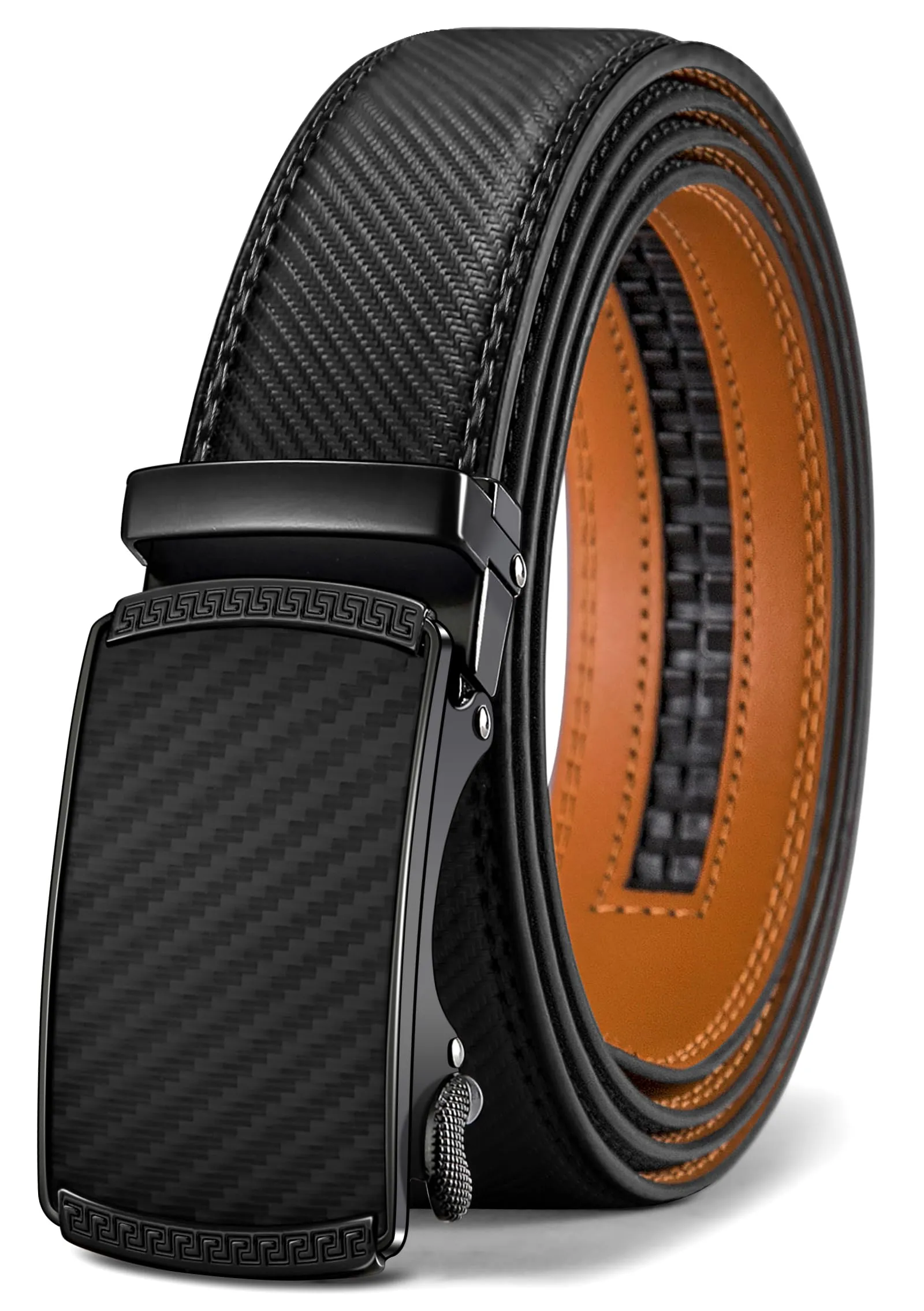 BULLIANT Men's Belt, Slide Ratchet Belt For Gift Men Dress Pant Shirt Oxfords,Trim To Fit(Black,30"-36" Waist Adjustable)
