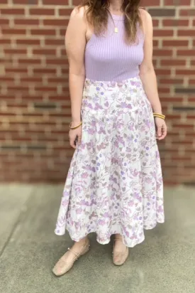 Button-Front Wrap Midi Skirt