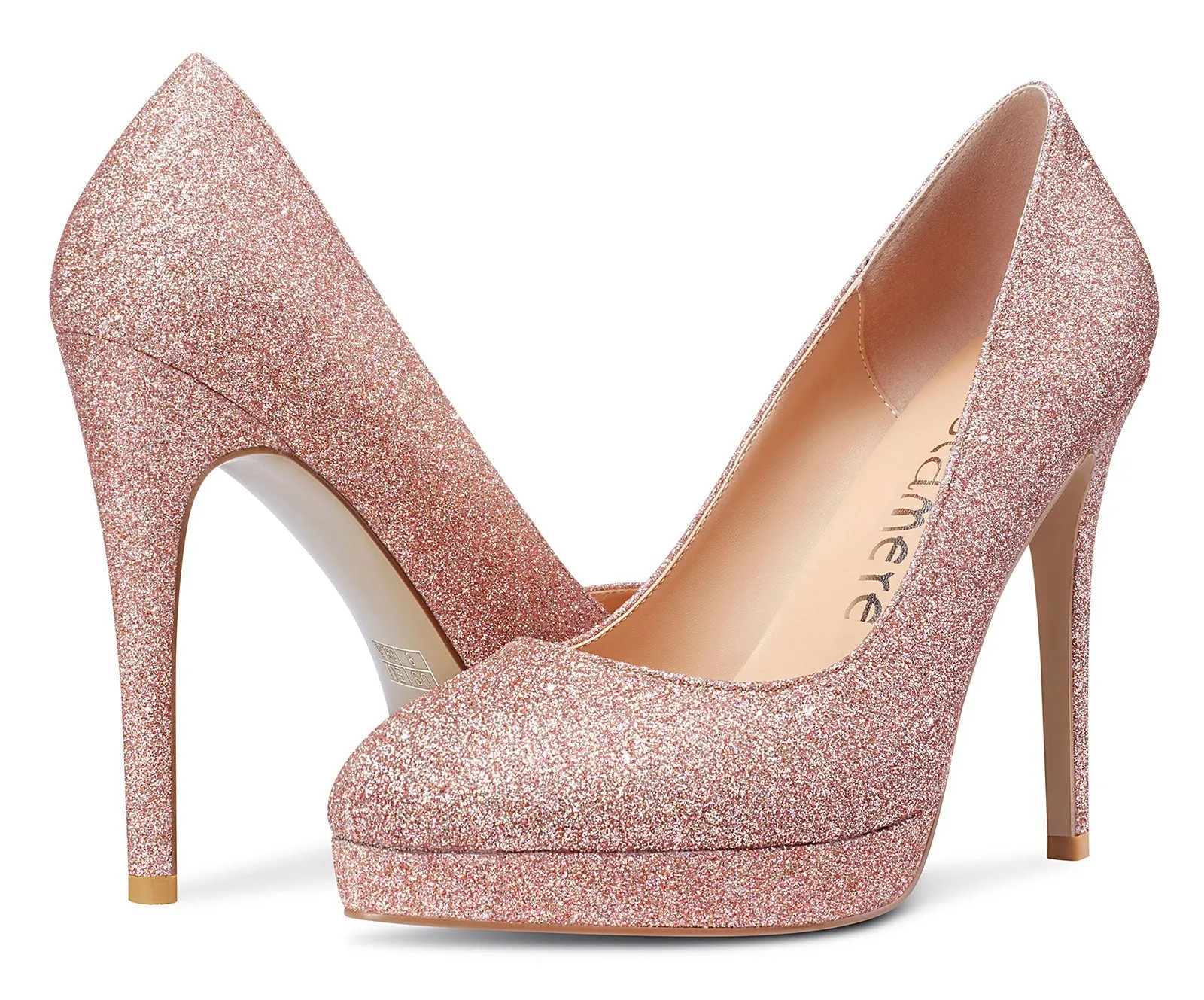 CASTAMERE Womens High Heels Platform Pumps Slip-on Stilettos 12CM Heel Office Dress Fashion Shoes