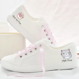 Cat Printing Women Casual Canvas Sneaker Shoes