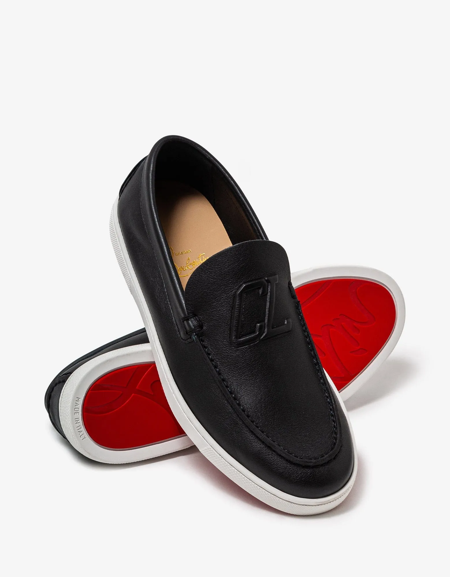 Christian Louboutin Varsiboat Black Leather Boat Shoes
