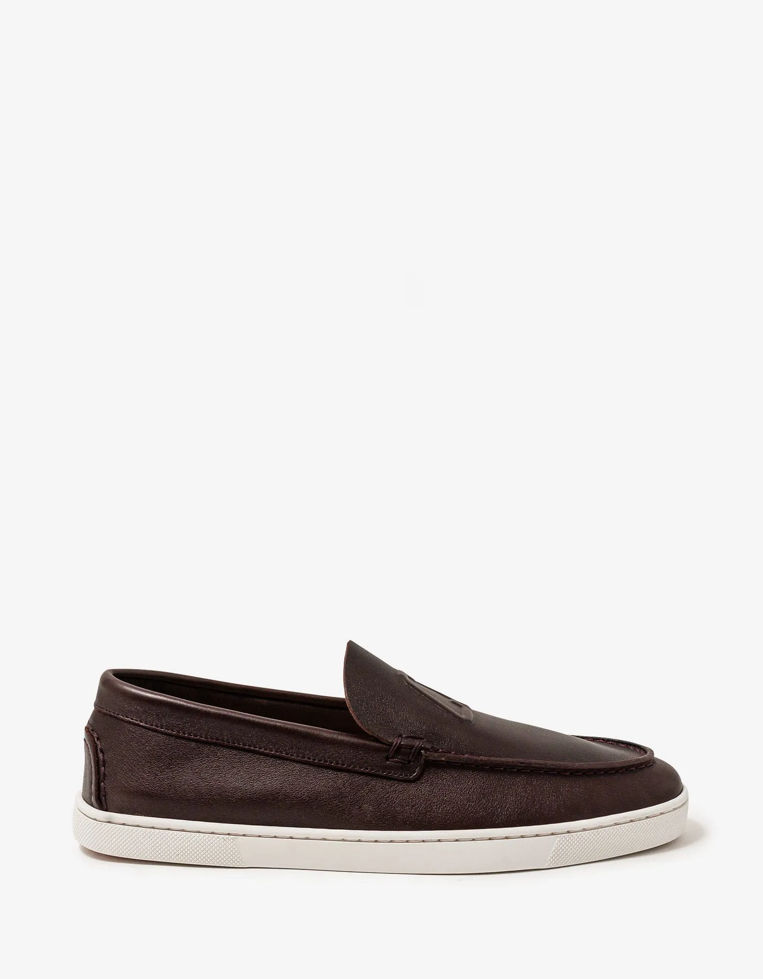 Christian Louboutin Varsiboat Brown Leather Boat Shoes