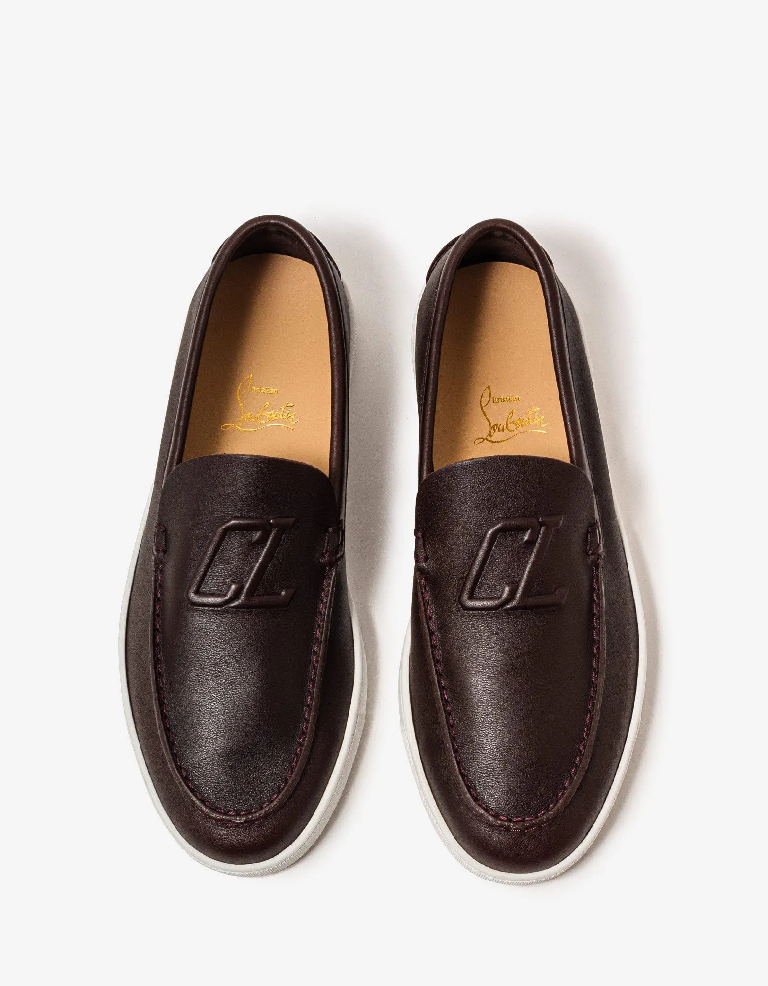 Christian Louboutin Varsiboat Brown Leather Boat Shoes