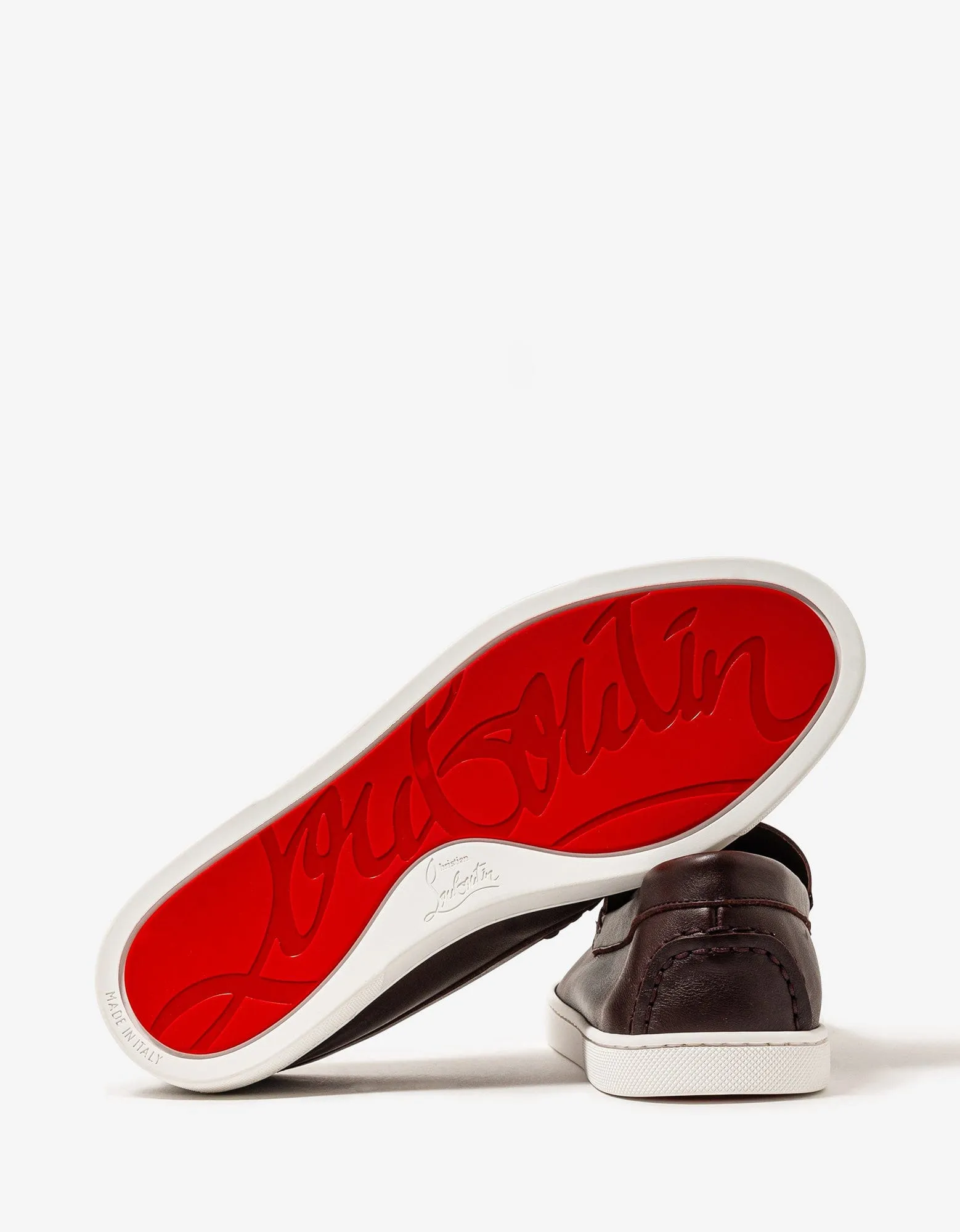 Christian Louboutin Varsiboat Brown Leather Boat Shoes