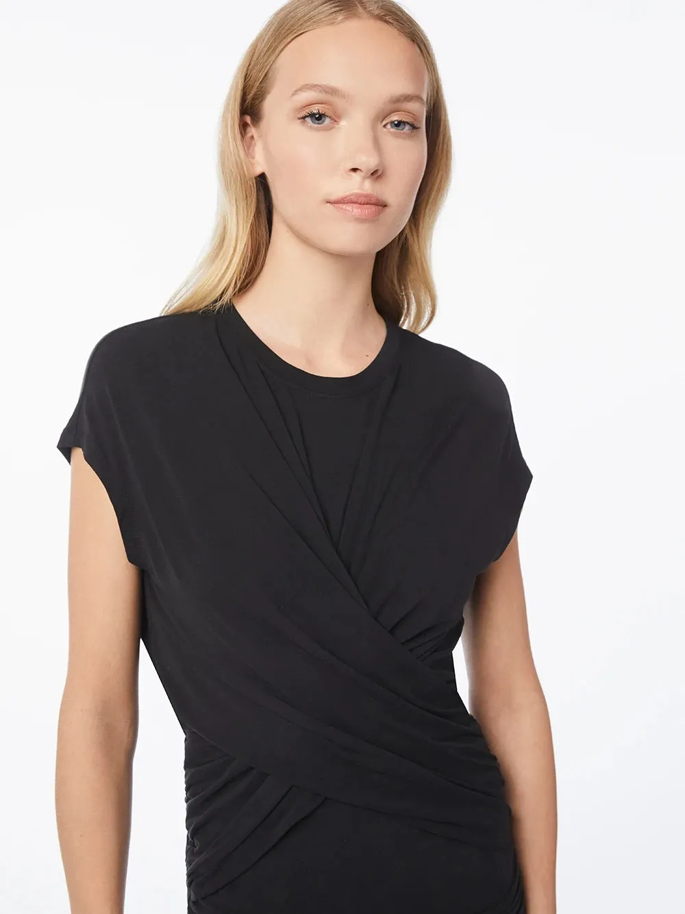 Frame - Shirred Muscle Dress in Noir