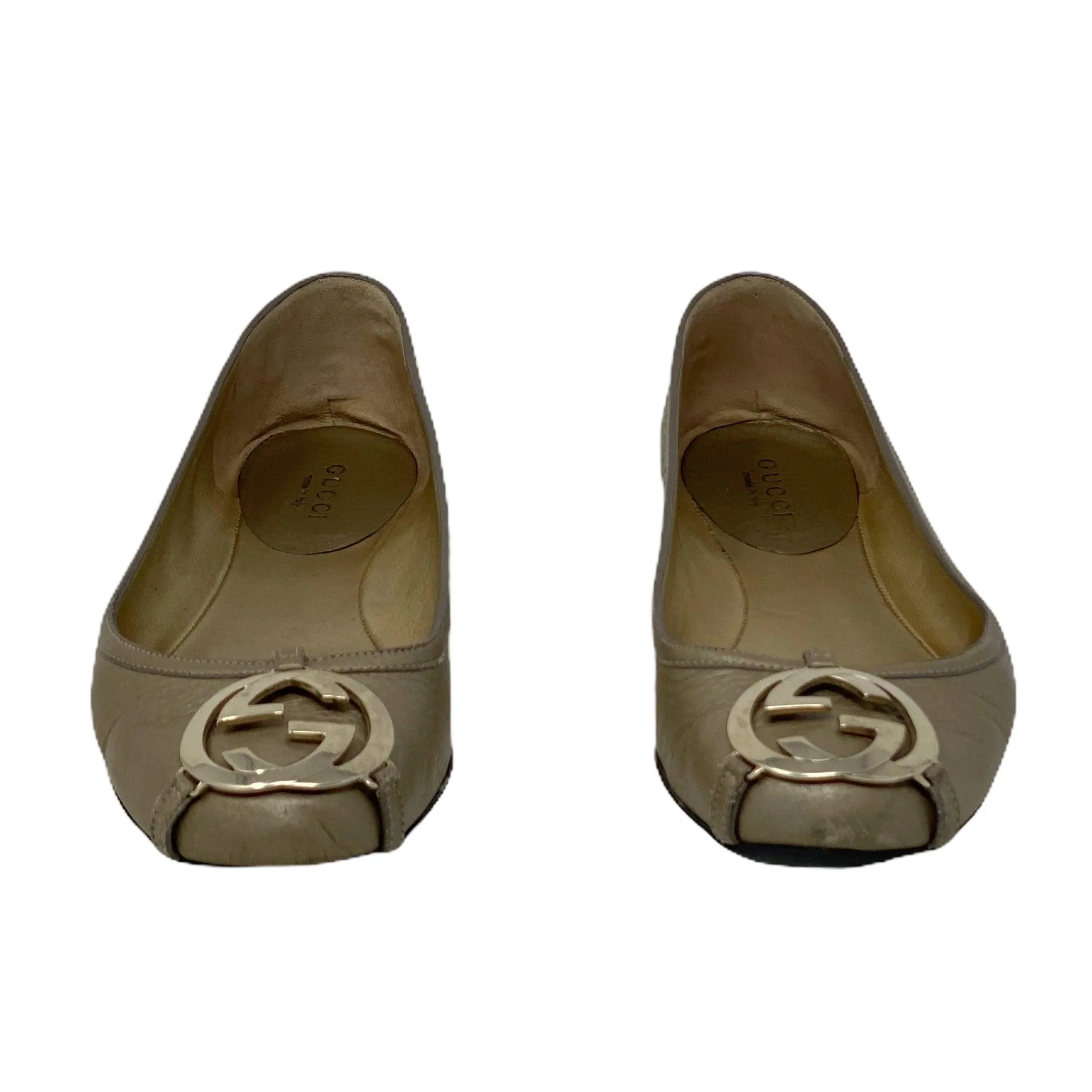 Gucci Metallic GG Ballet Flats 34.5