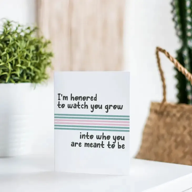 I'm Honored Coming Out Greeting Card in Trans Pride