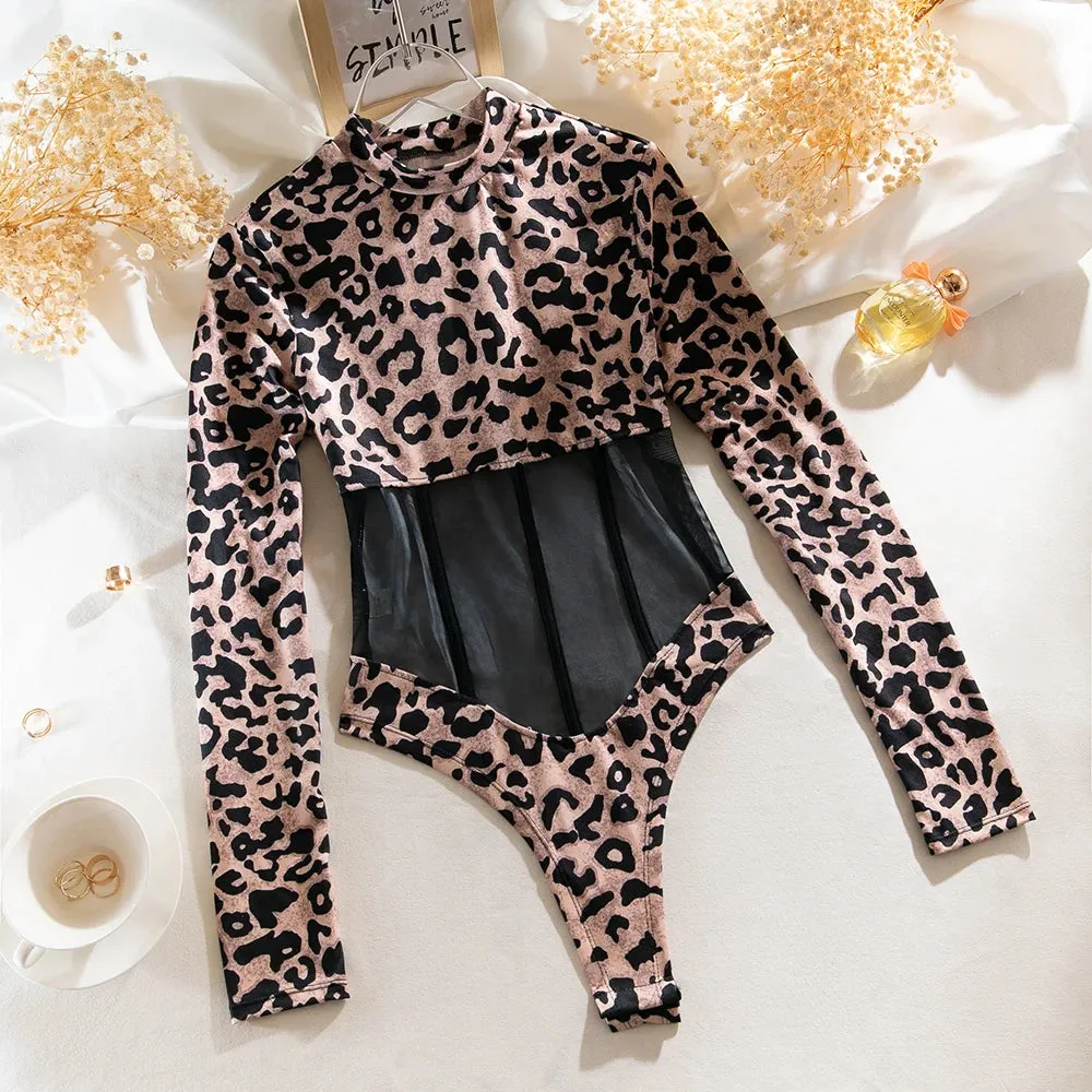 Leopard Mesh Long Sleeve