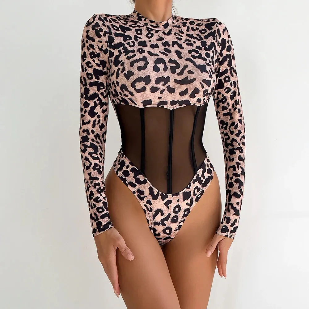 Leopard Mesh Long Sleeve