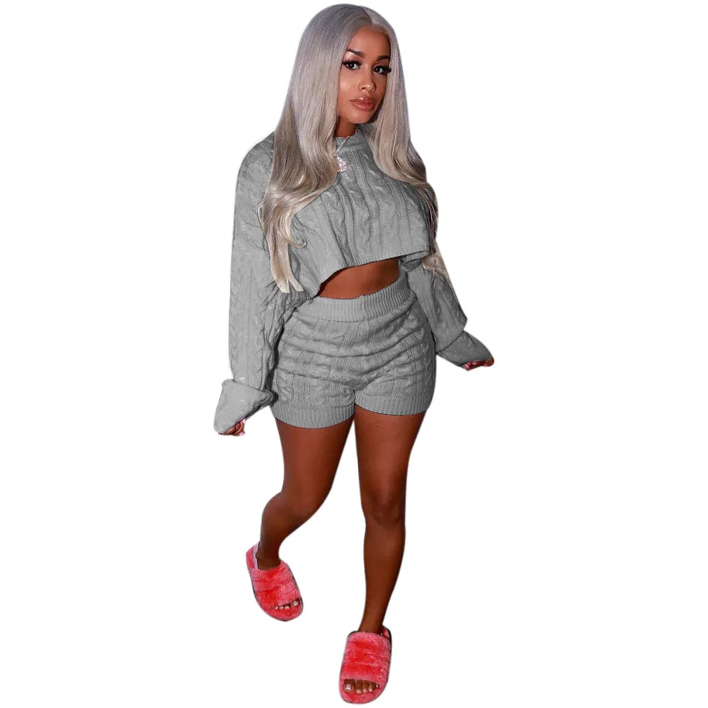 Long Sleeve Sweater Sets Cable Knit