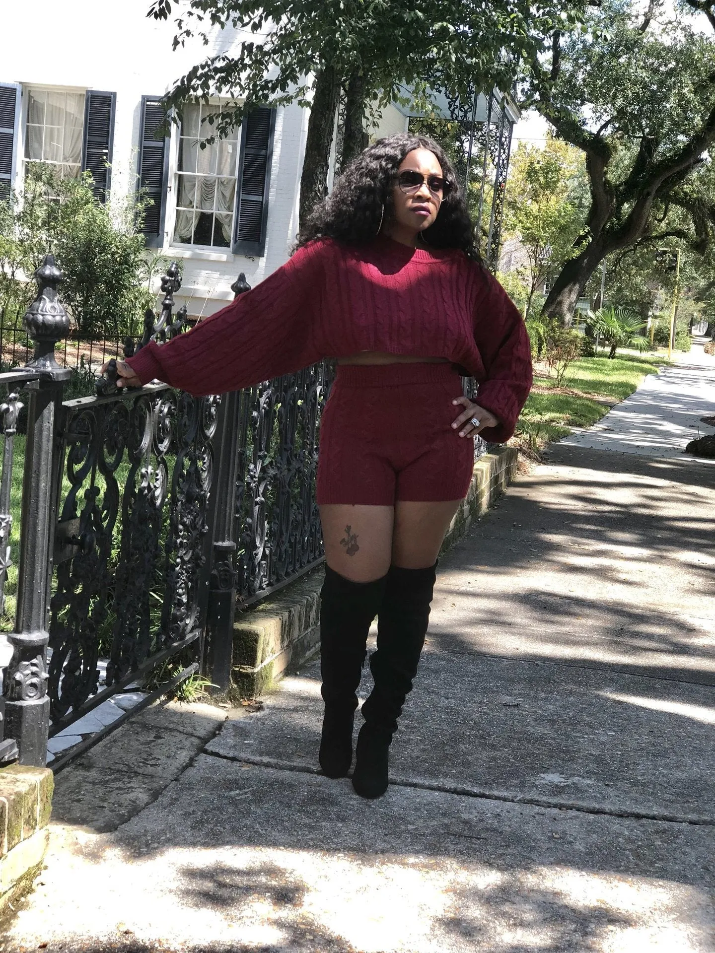 Long Sleeve Sweater Sets Cable Knit