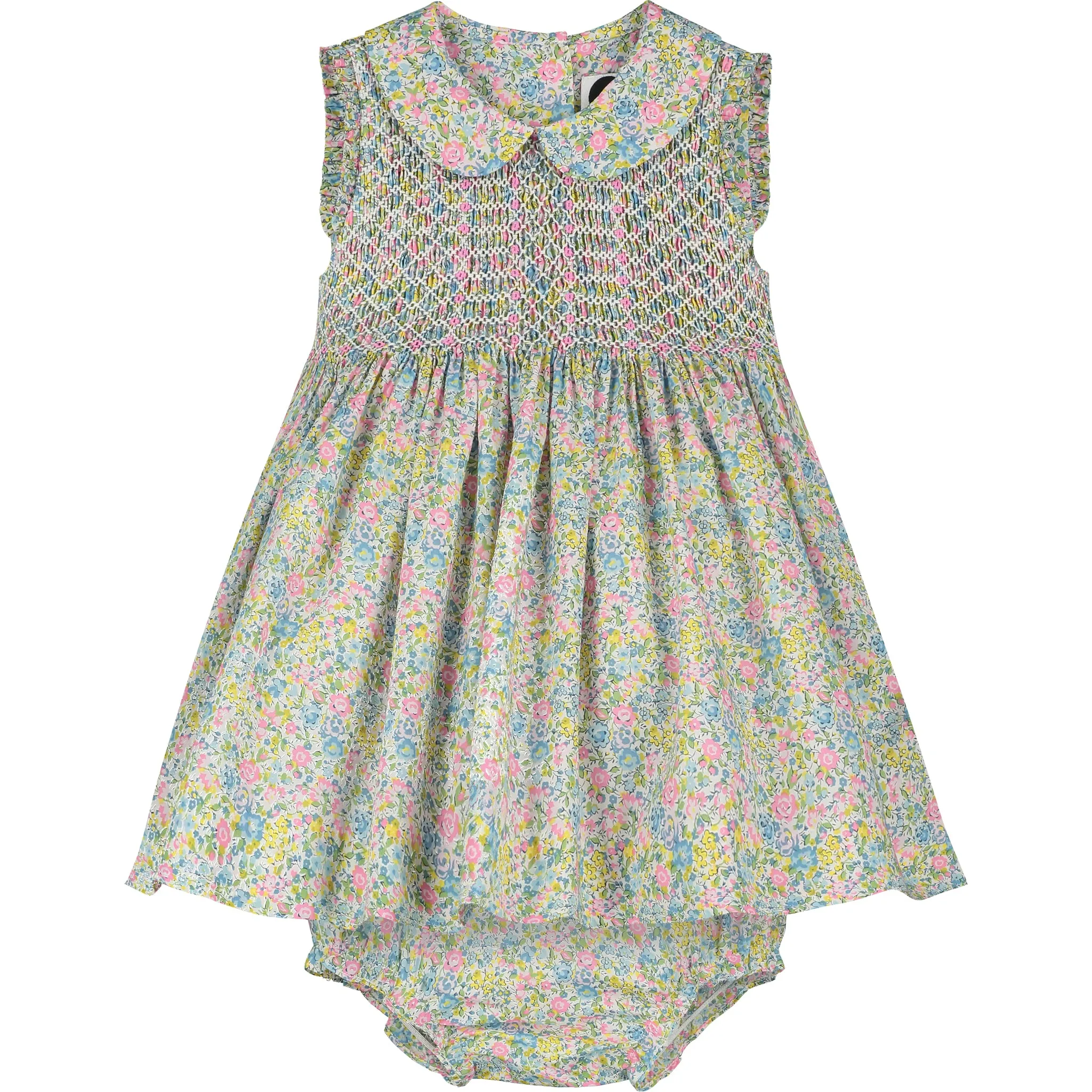 Made With Liberty Fabric:  Baby Dress - Olive