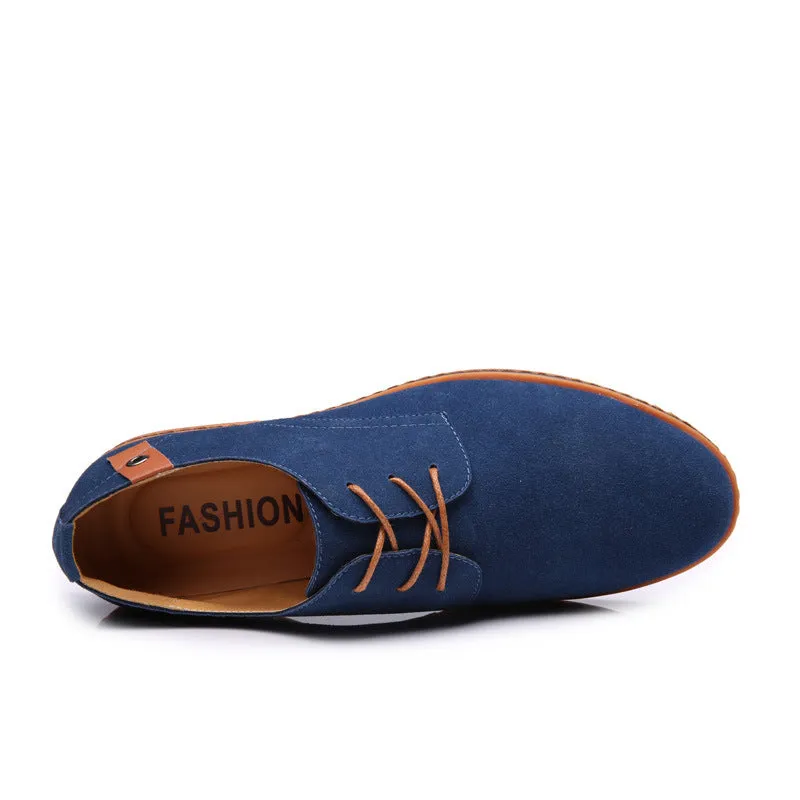 Men British Style Suede Oxfords Lace Up Business Formal Casual Shoes