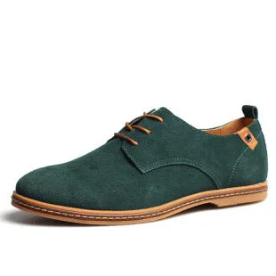 Men British Style Suede Oxfords Lace Up Business Formal Casual Shoes