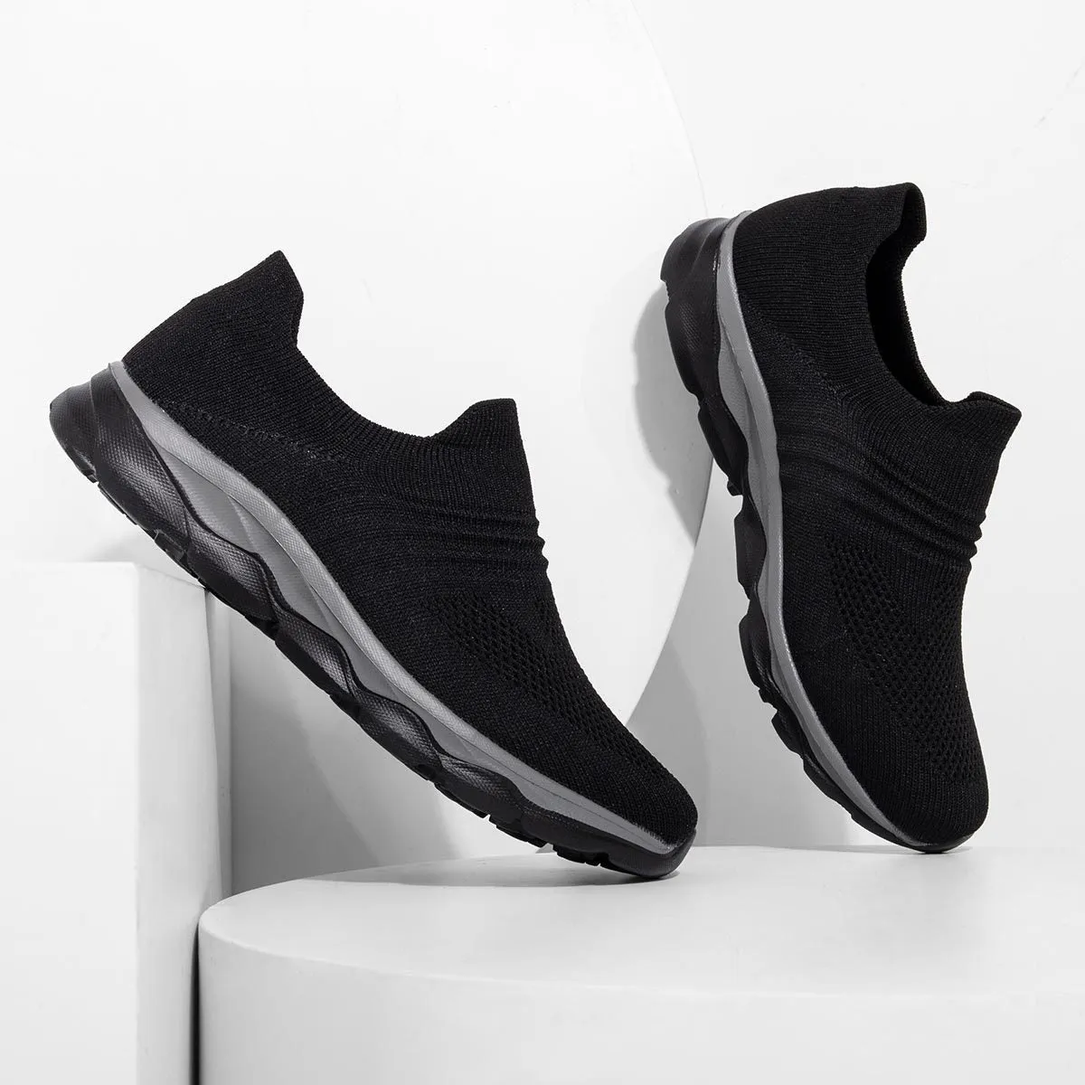 Men/Women Flyknit Breathable Sneakers Slip On Shoes