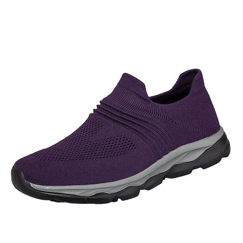 Men/Women Flyknit Breathable Sneakers Slip On Shoes