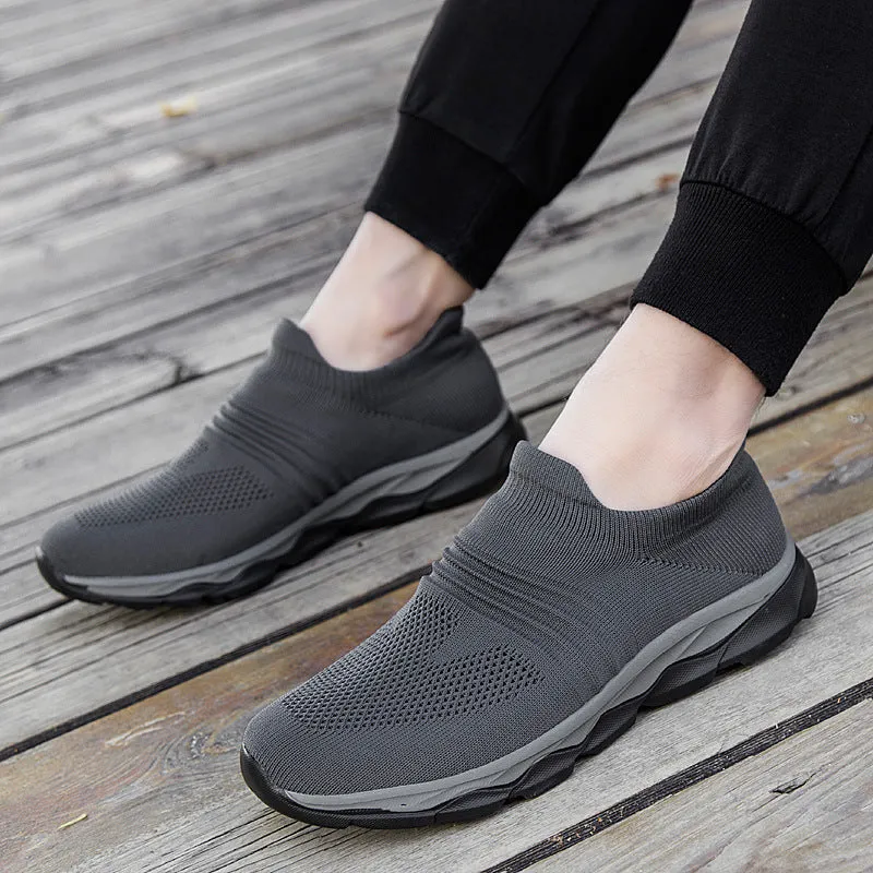Men/Women Flyknit Breathable Sneakers Slip On Shoes