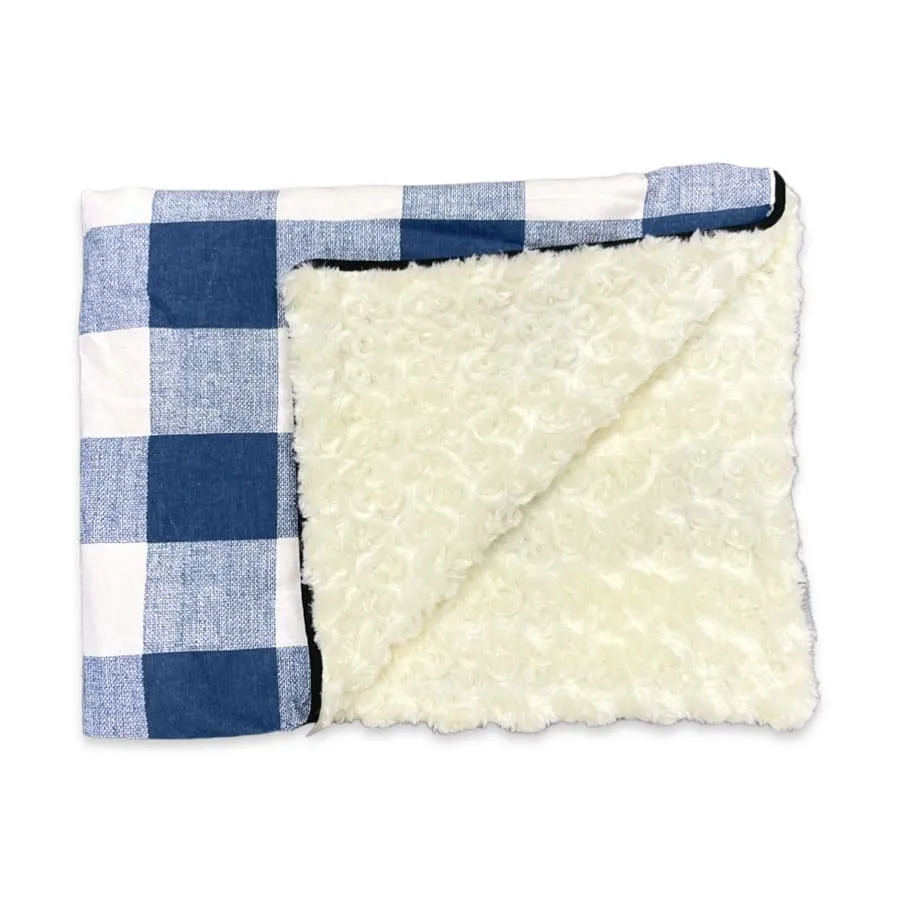 Navy Check Minky Blanket