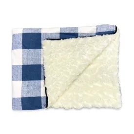 Navy Check Minky Blanket