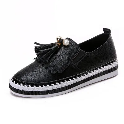 New Style Women Genuine Leather Creepers Flats