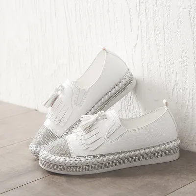 New Style Women Genuine Leather Creepers Flats
