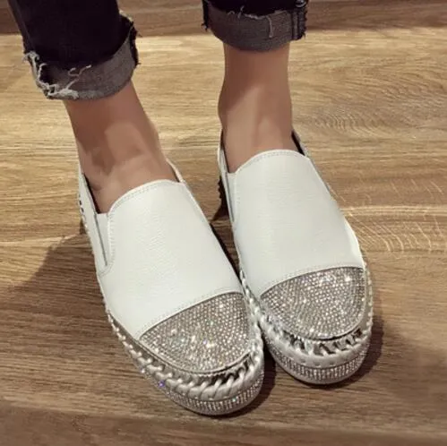 New Style Women Genuine Leather Creepers Flats