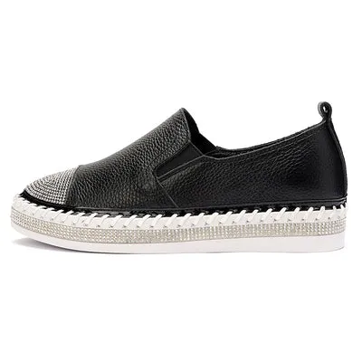 New Style Women Genuine Leather Creepers Flats