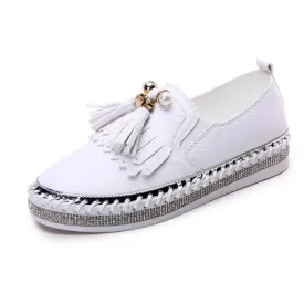 New Style Women Genuine Leather Creepers Flats