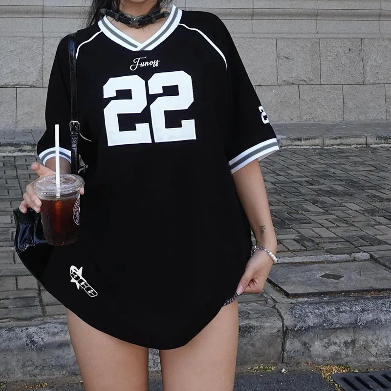 Oversized "22" Graphic Varsity Tee