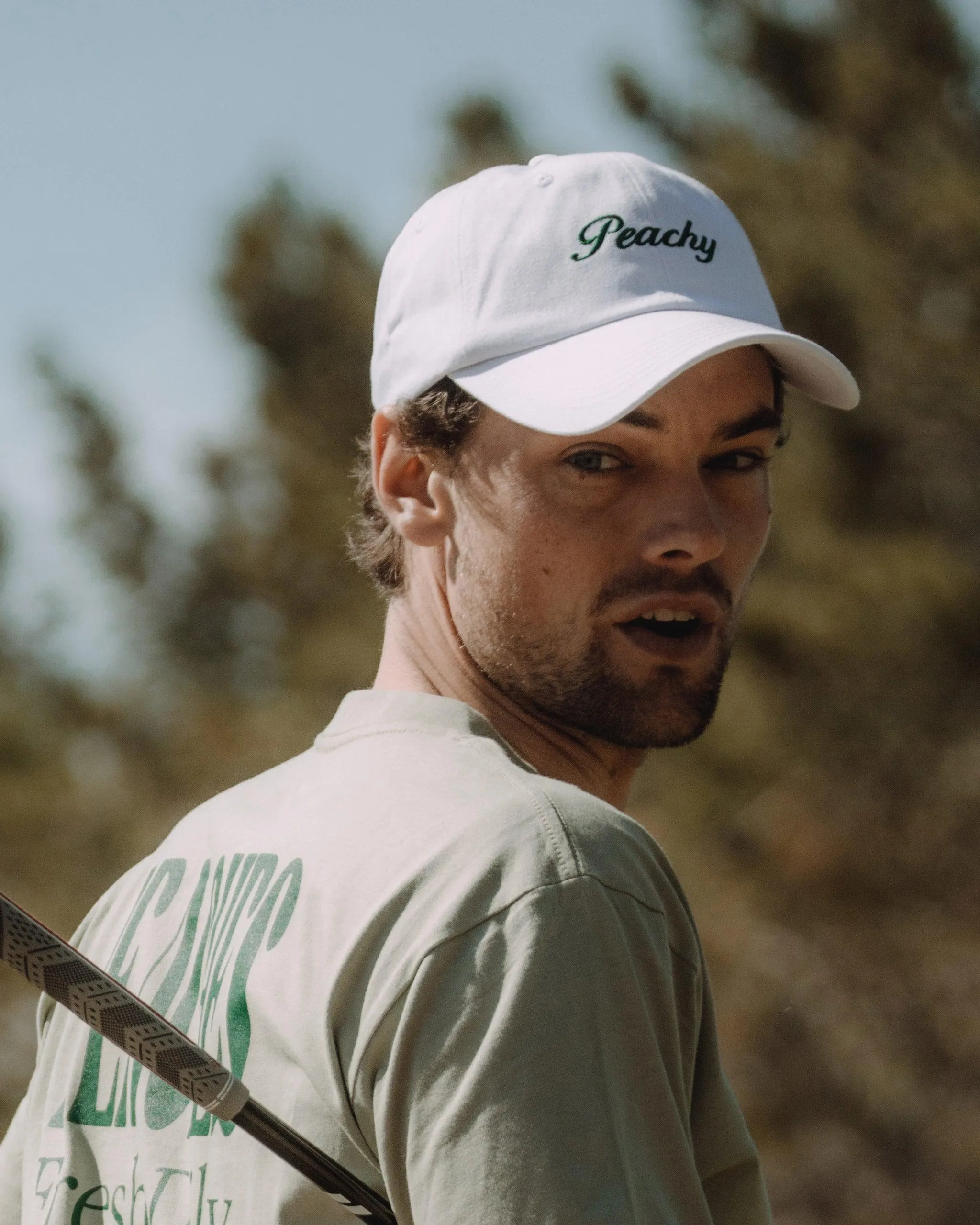 Peachy Dad Hat - White