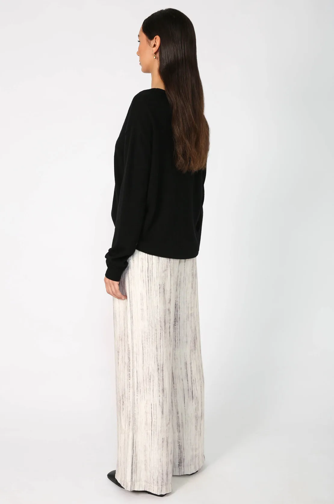 ranging contrast pant / ivory marle