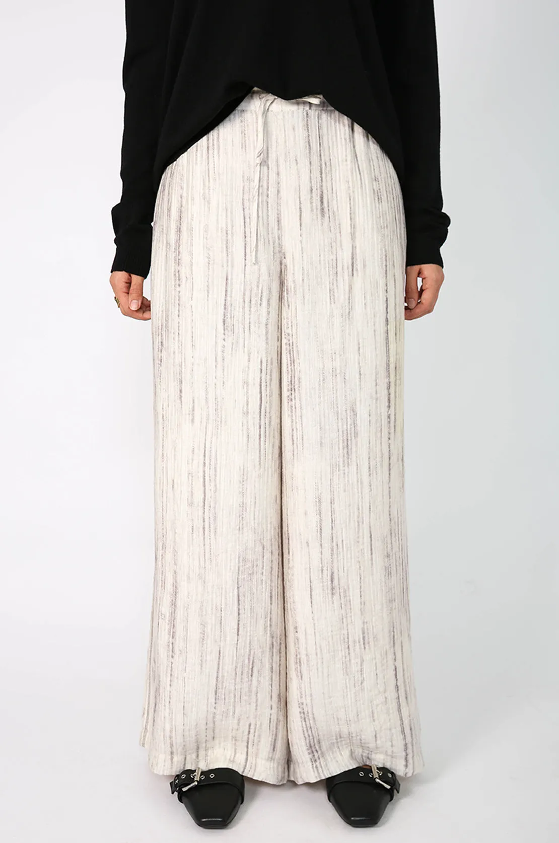 ranging contrast pant / ivory marle