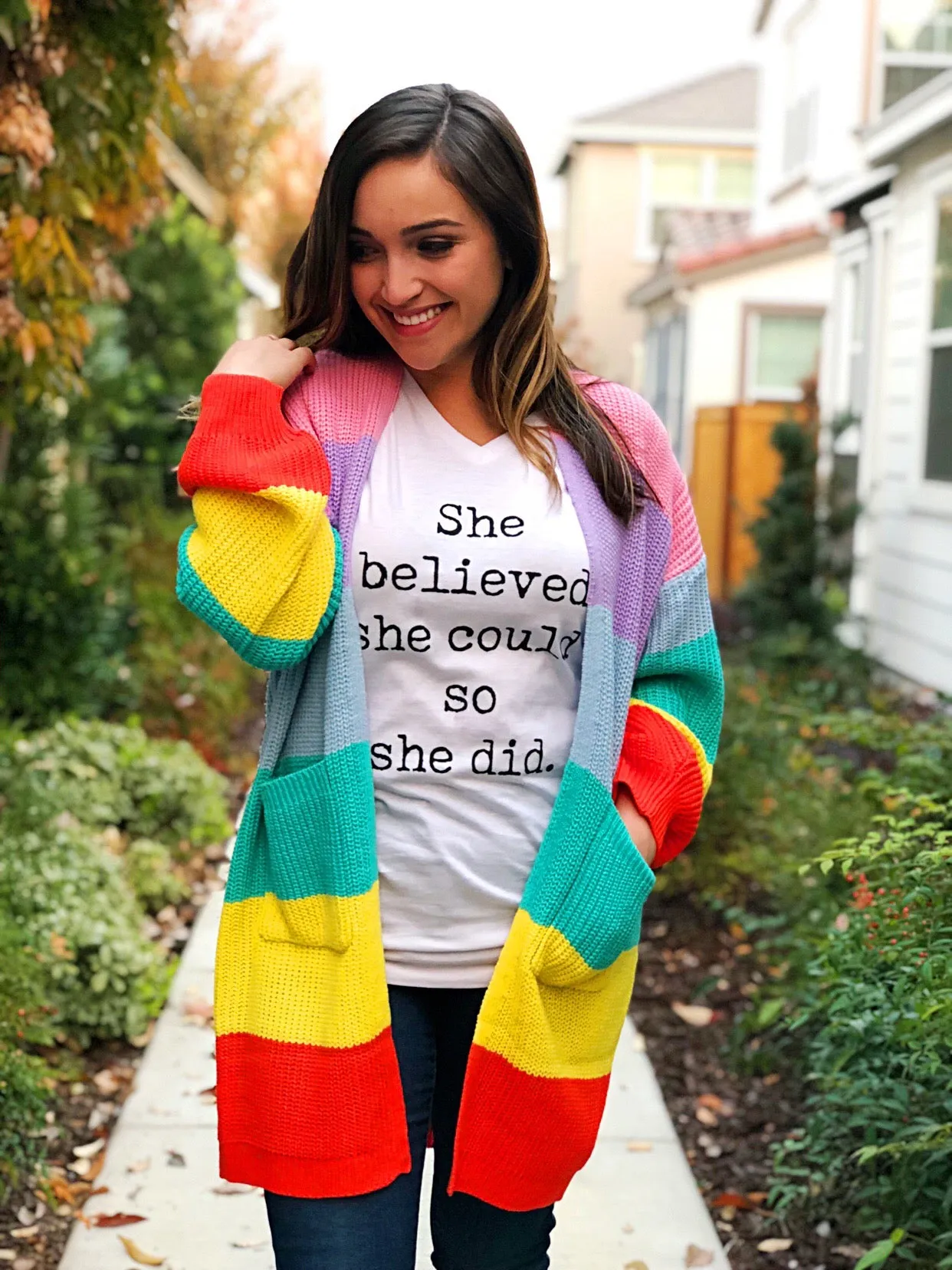 RETRO SLEEVE POCKETED CARDIGAN-MULTI-COLORED FLASH SALE 24$