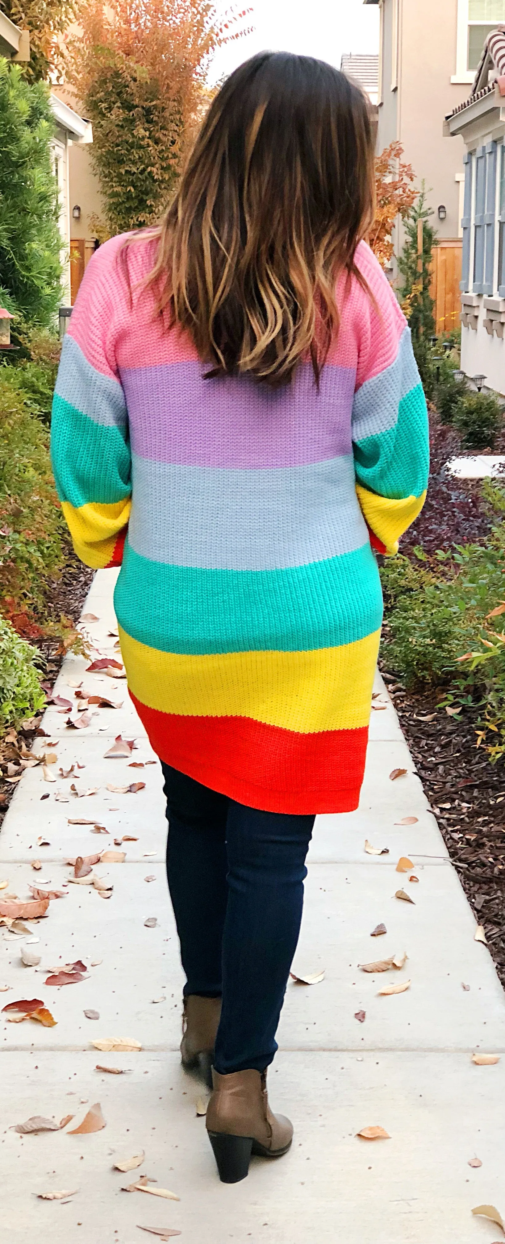 RETRO SLEEVE POCKETED CARDIGAN-MULTI-COLORED FLASH SALE 24$