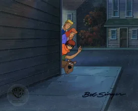 Scooby-Doo and the Witch's Ghost Original Production Cel on Original Production Background: The Mystery Gang
