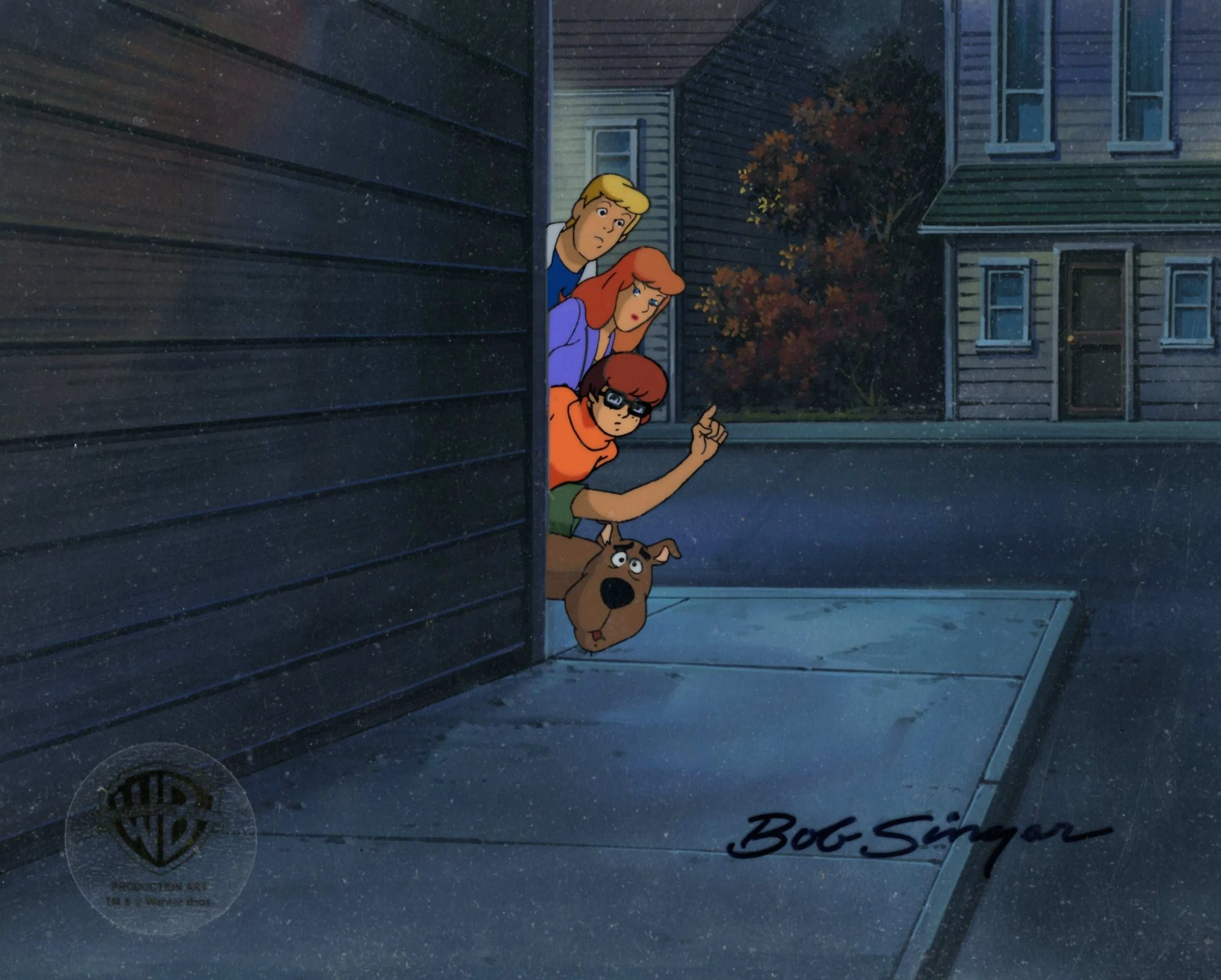 Scooby-Doo and the Witch's Ghost Original Production Cel on Original Production Background: The Mystery Gang