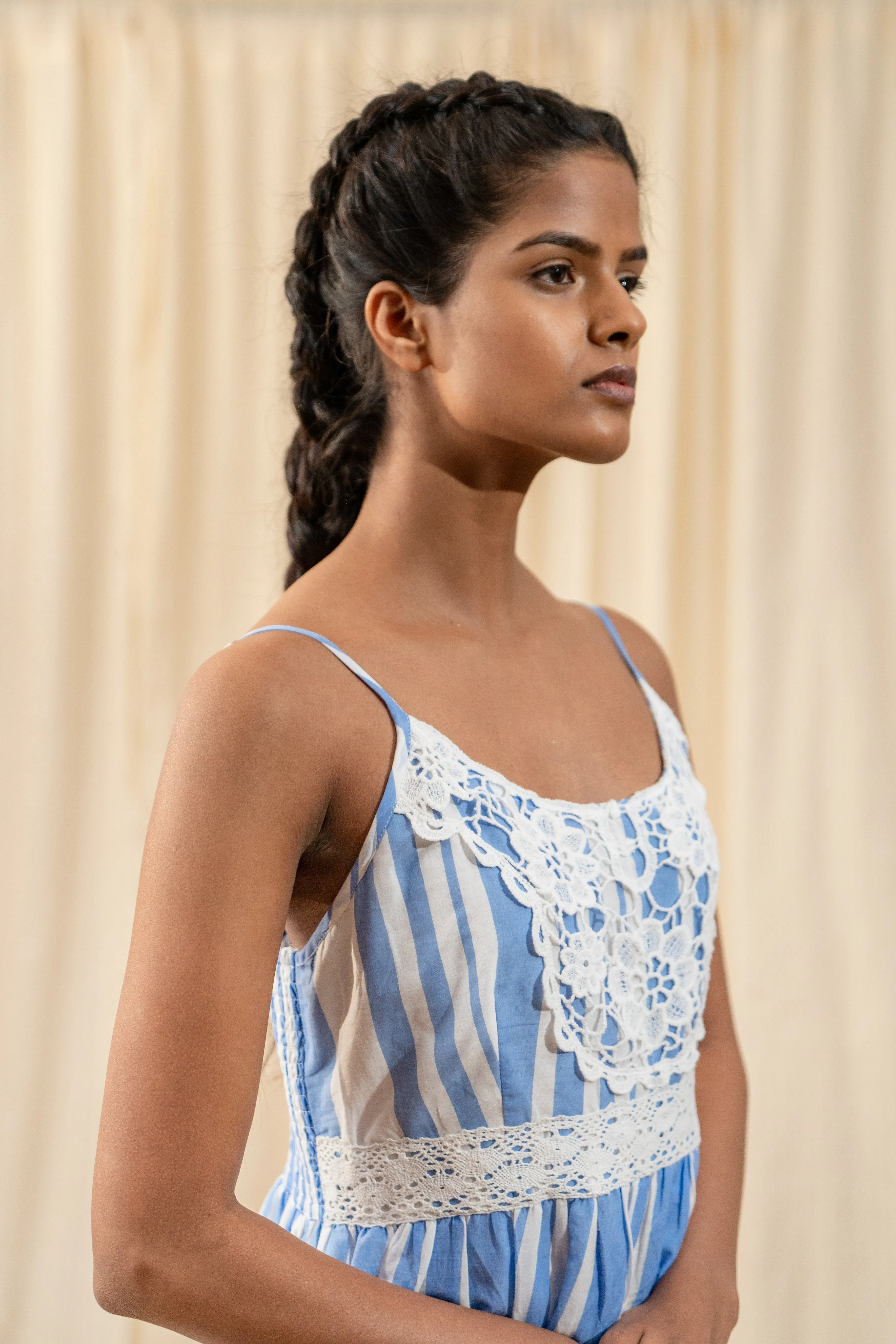 Stripe Blue Lace Maxi