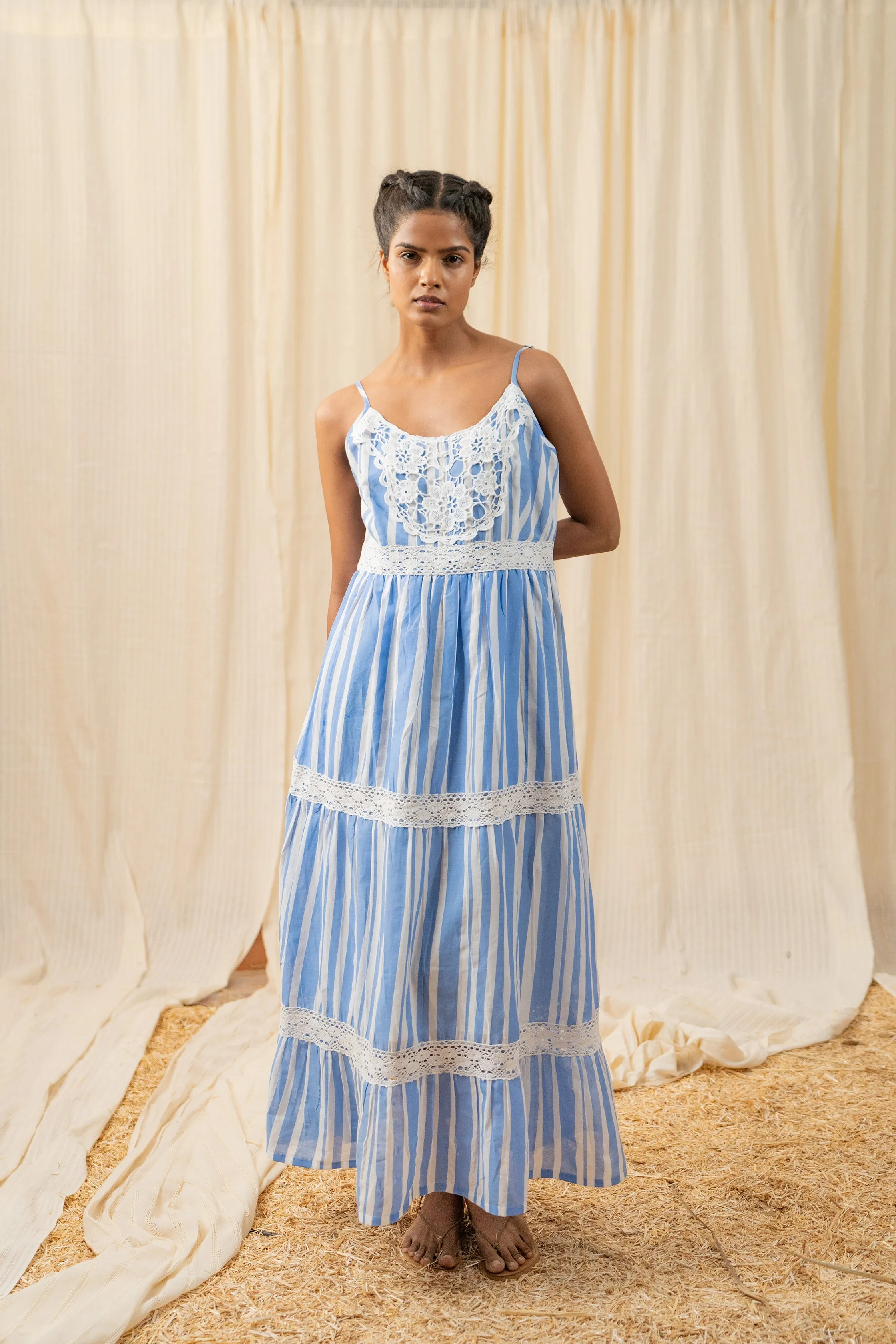 Stripe Blue Lace Maxi